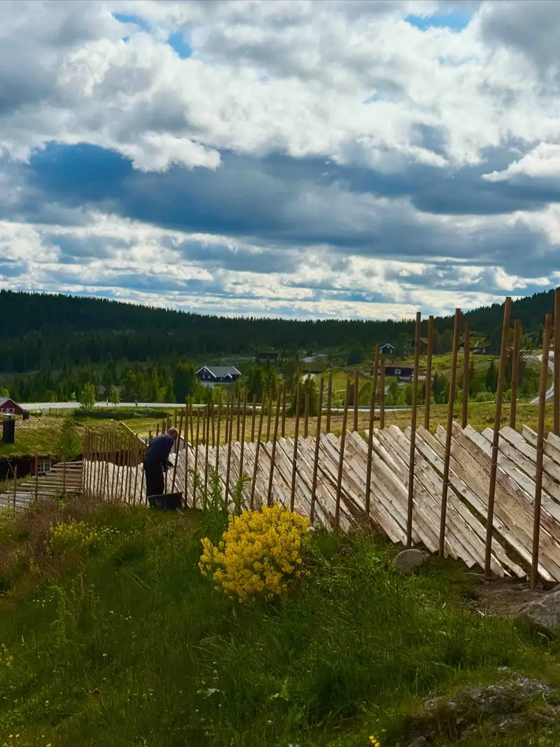 Skigard med impregnert malmfuru